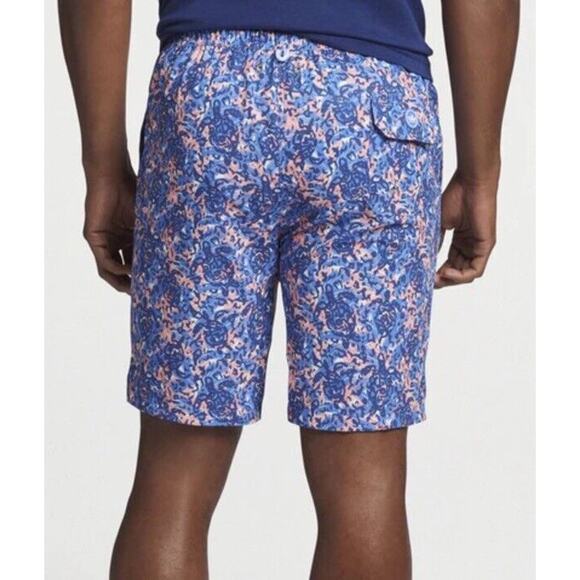 Peter Millar Men's Blue Turtle Tide Graphic Print 8" Swim Trunks Drawstring XL - Picture 3 of 15
